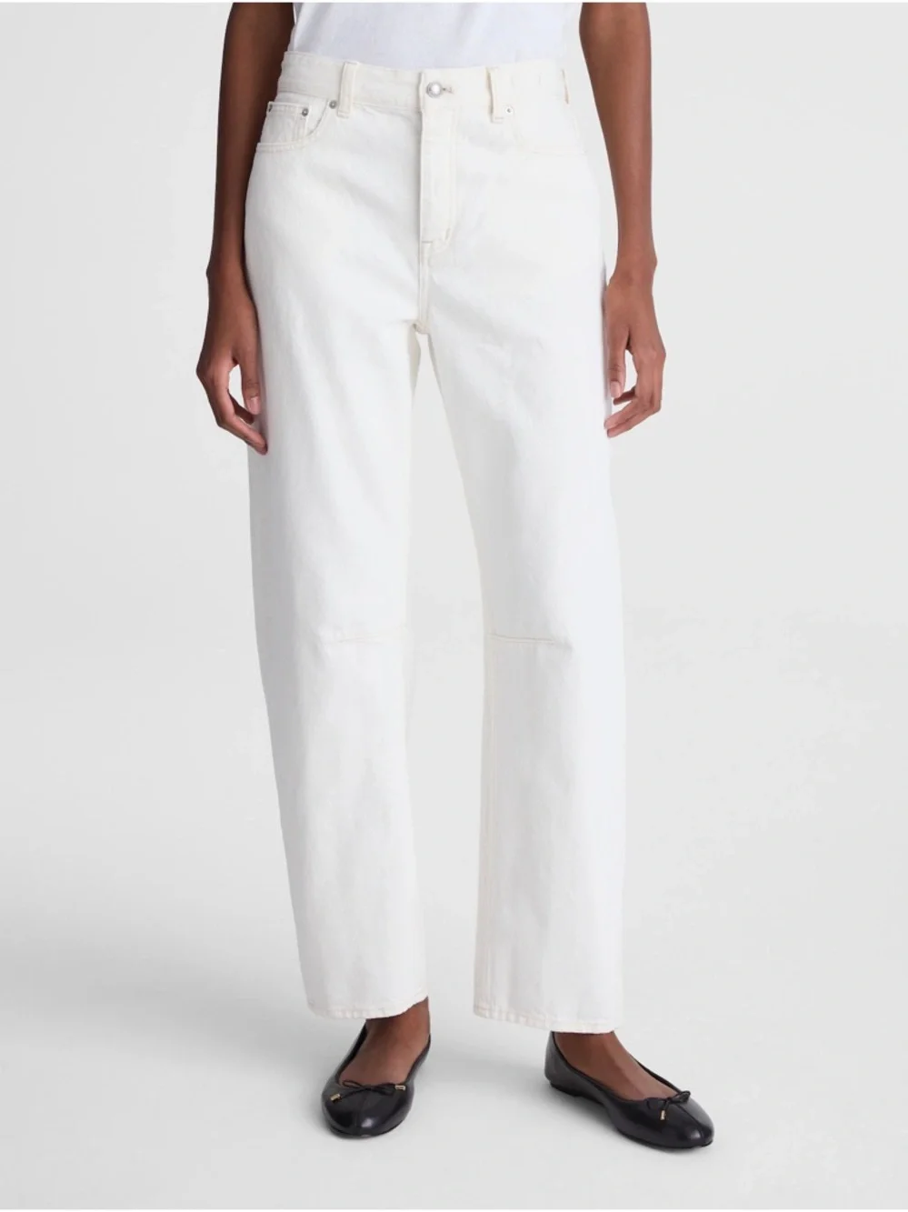 Madewell The Tall Darted Barrel Leg Jean Vintage Canvas Cream White Size 30 Tall